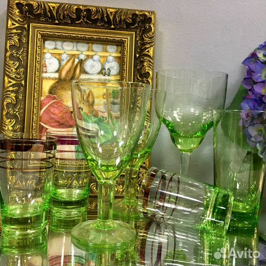 Цветное зеленое стекло СССР одним лотом