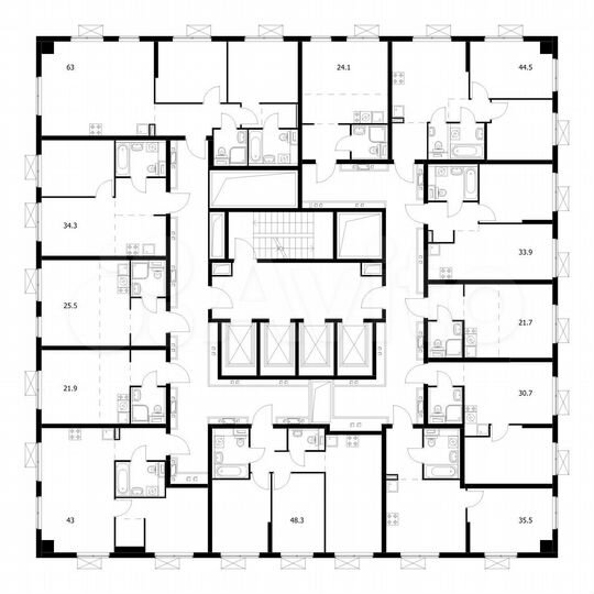 2-к. квартира, 44,5 м², 33/33 эт.
