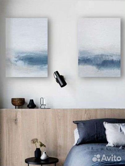 Минималистичный абстрактный пейзаж, диптих 50х70