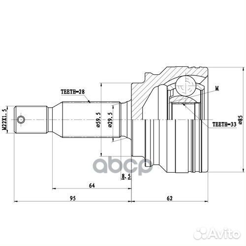 Шрус наружный перед лев Z87207R Zikmar