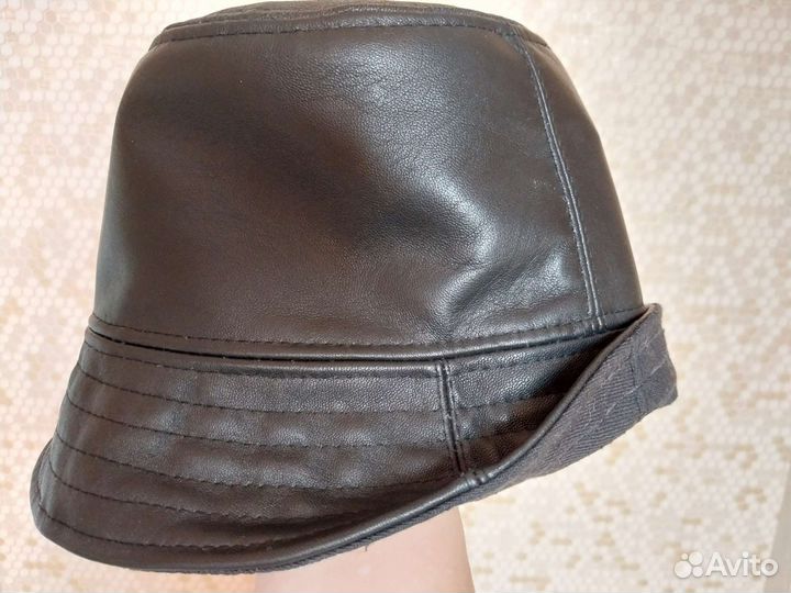 Панама, шляпа кожаная