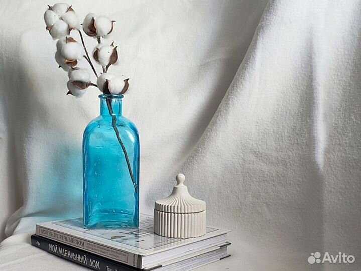 Ваза для цветов цветное стекло интерьерная