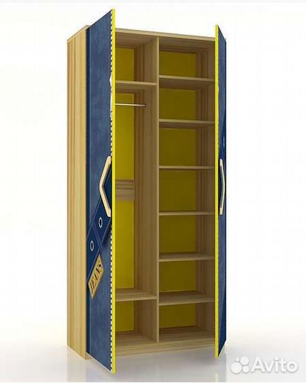 Кровать двухьярусная, шкаф, шкаф-пенал Джинс