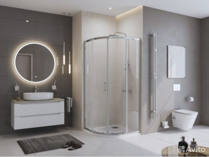 Поддон из искусственного мрамора BelBagno tray-MR-UNO-R-80-550-35-W-CR