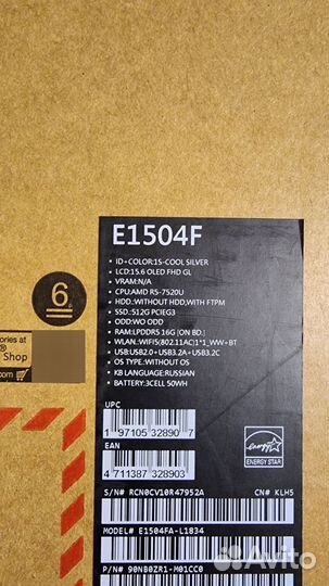 Новый ноутбук Asus Vivobook GO 15 Oled 16Гб/512Гб