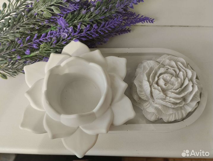 Стаканы для свечей, подсвечники лотос, свечи