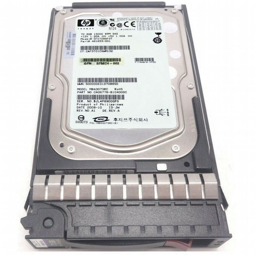 [DF072BAFDT] Жесткий Диск Hp 72,8gb Sas 3,5" Hdd Df072bafdt