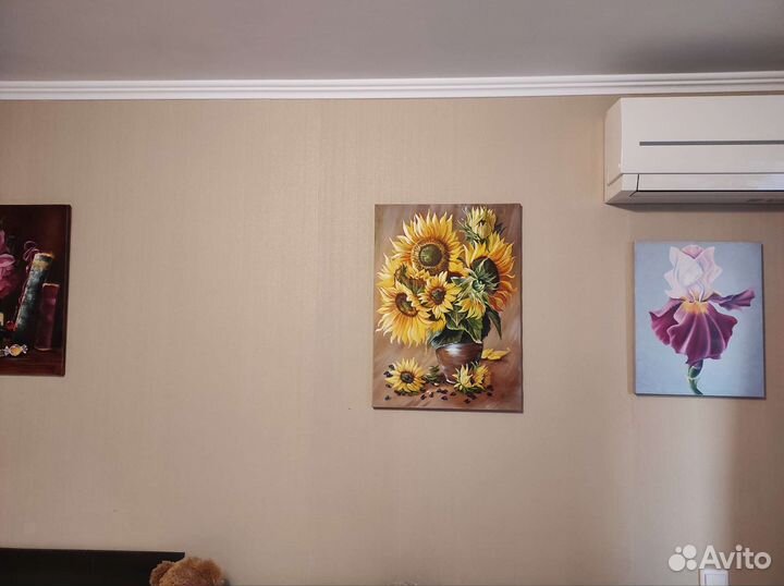 Картина маслом на холсте Подсолнухи