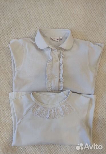 Блузки белые для девочки 122-128