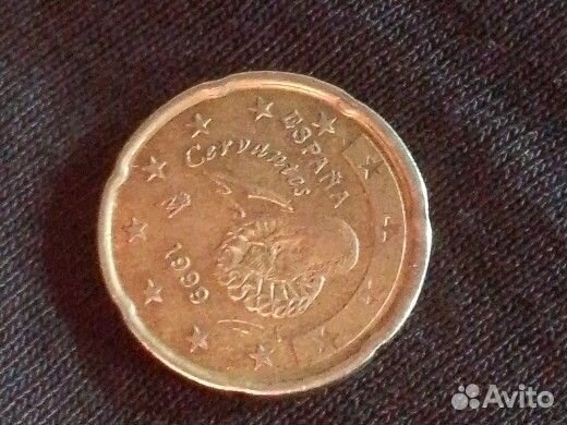 Монета 20 евро цент Испания 1999 г