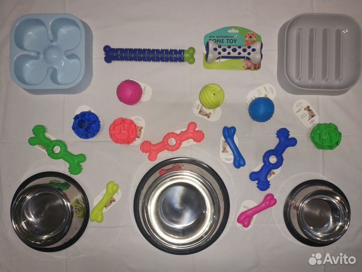 Поводки Ошейники Шлейки Игрушки Чесалки Миски