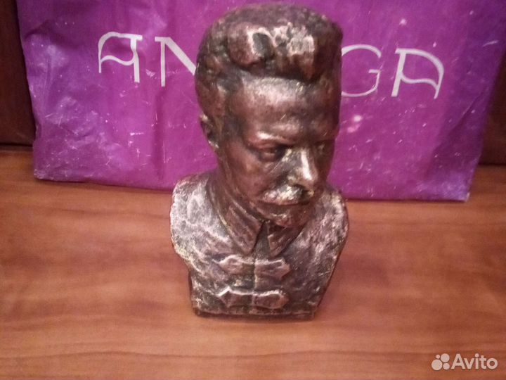 Бюст, фрунзе, редкий, обмедненый, салюмин, 17см
