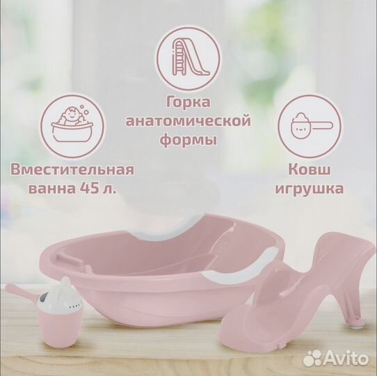 Детская ванночка с горкой для купания