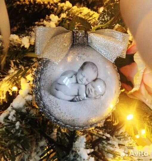 Ёлочный шар с фотографией