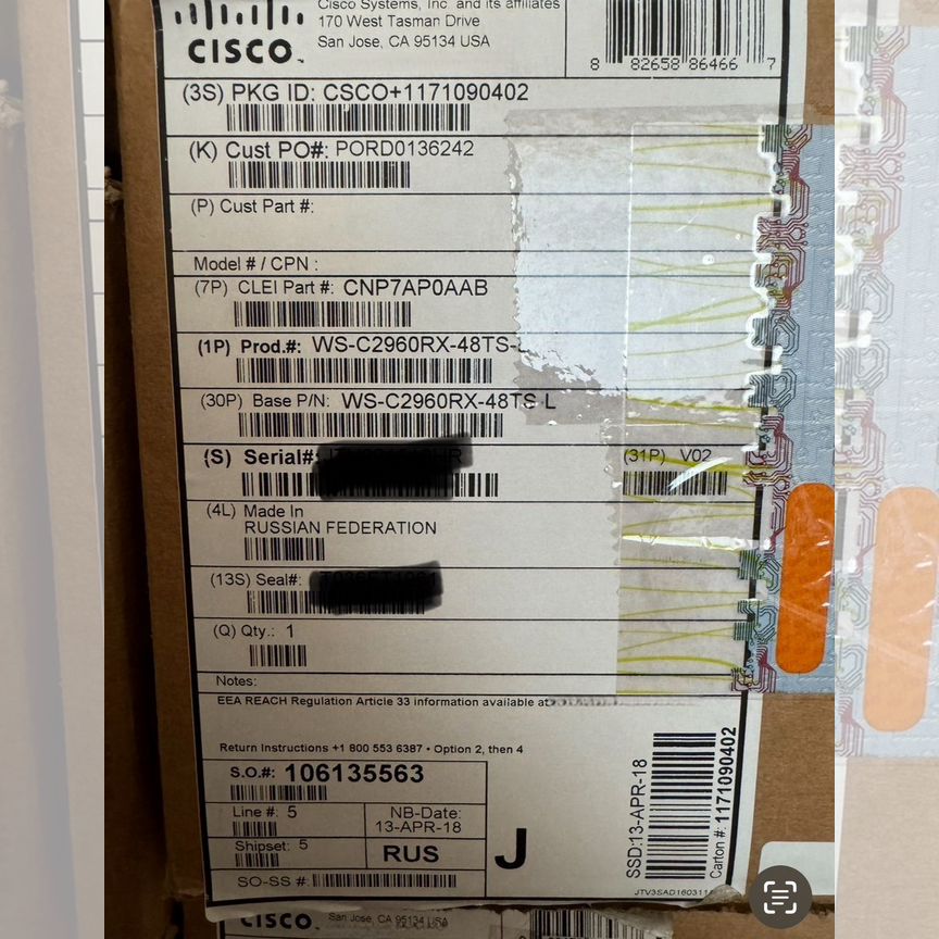 [WS-C2960RX-48TS-L] Коммутатор Cisco Ws-C2960rx-48ts-L