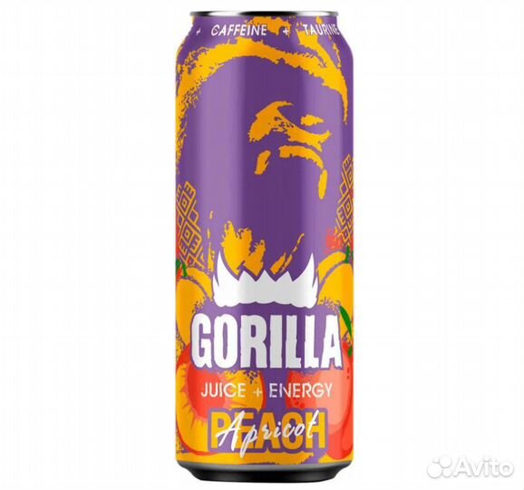 Энергетический напиток Gorilla Персик-Абрик 0,45л