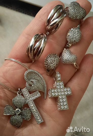 Серебряные украшения.Серьги,кольца,брошь