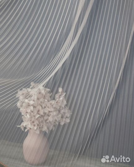 Тюль Плиссе Пудра