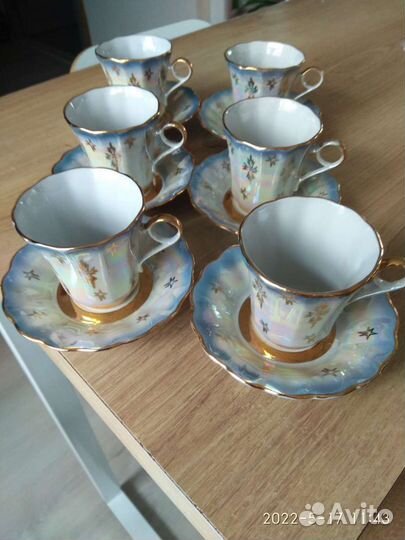 Набор кофейных пар, ссср, фарфор г. Коростень