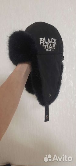 Мужская шапка ушанка black star mafia