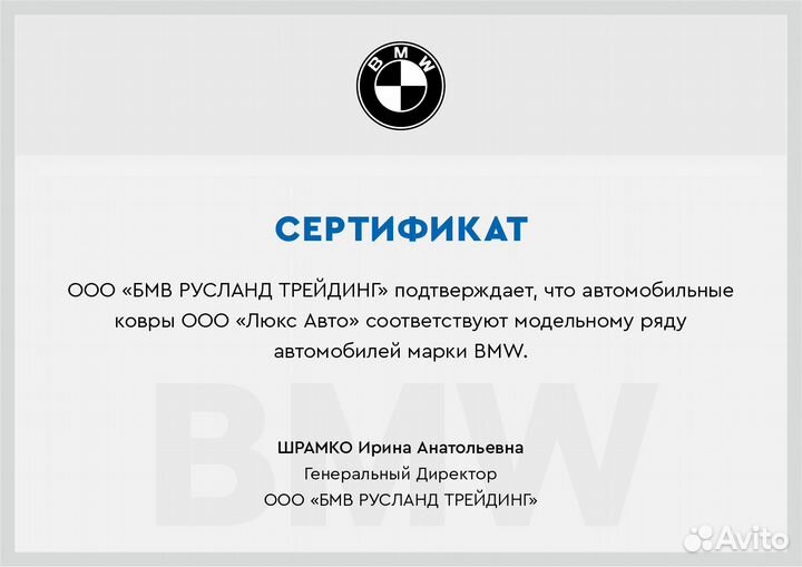 3D Коврики BMW X7 X5 X6 X4 X3 Салон Багажник Экоко