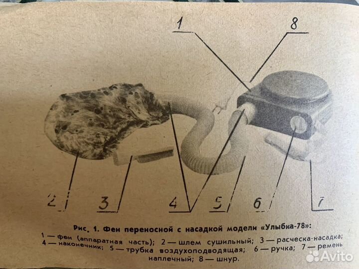 Фен переносной с насадкой Улыбка СССР гост 1982