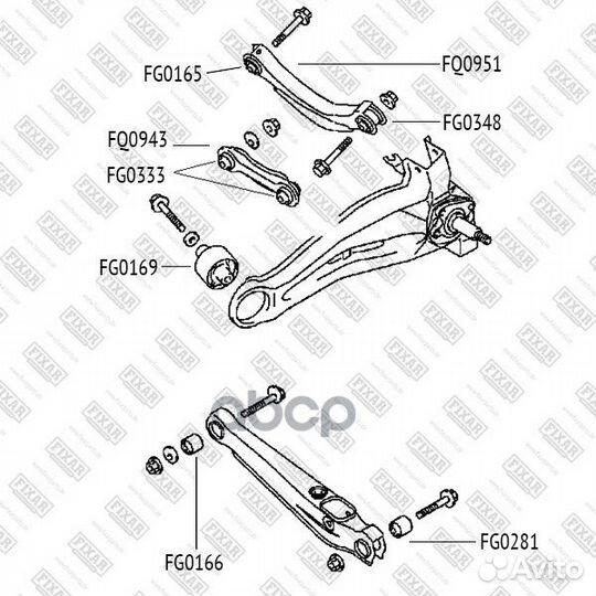 Сайлентблок рычага mitsubishi lancer 00-09 зад