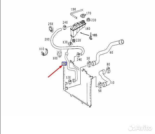 Шланг радиатора Mercedes E W210 112.941 3.2L 2000
