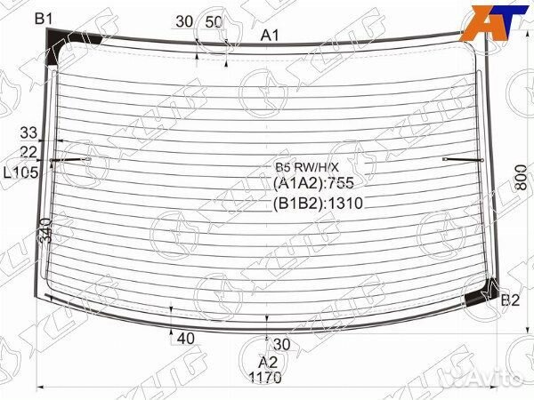 Стекло заднее skoda superb