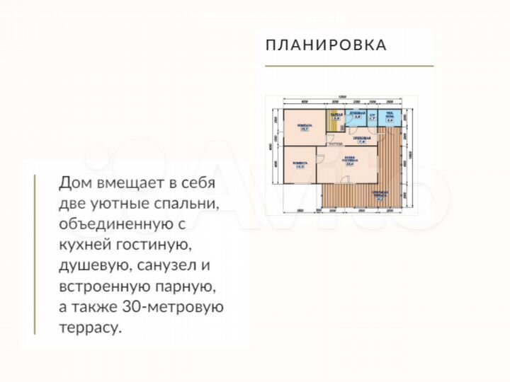 Дом 77 м² на участке 7 сот.
