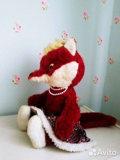 Большая мягкая игрушка Лиса времён СССР