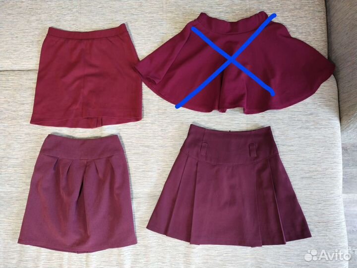 Бордовая школьная форма и блузки р-р 128-146