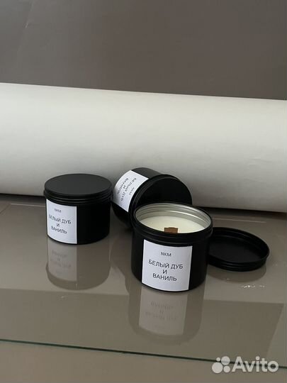 Ароматическая свеча с деревянным фитилем