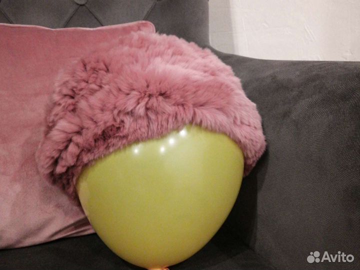 Шапка берет натуральный кролик