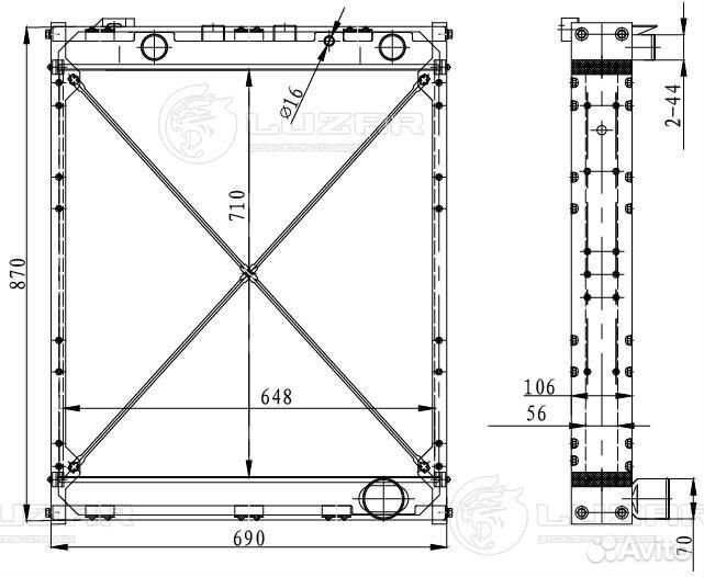 Радиатор охлаждения Маз Ямз-238 Евро 2