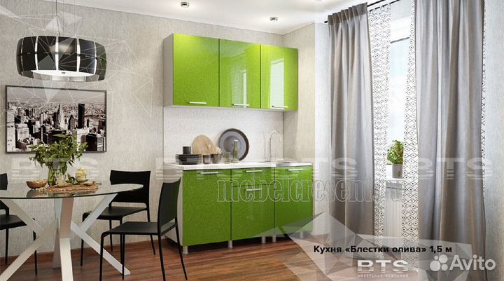 Кухонный гарнитур мдф 1.5м 