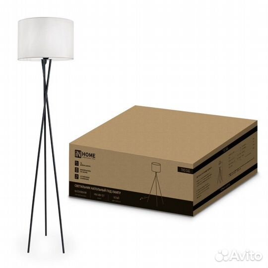 Торшер напольный in home E27 Черный/Белый