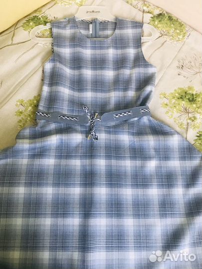 Школьный Сарафан серо-голубой р152 новый