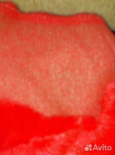 Искусственный мех красный и серый