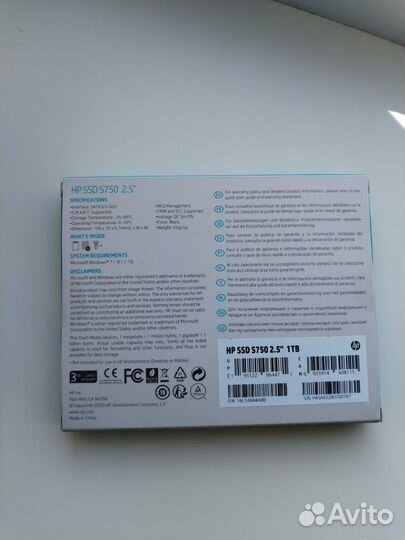 Ssd 1tb Hp S750 2.5