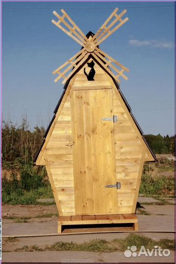 Дачный туалет деревянный с установкой чйв 663