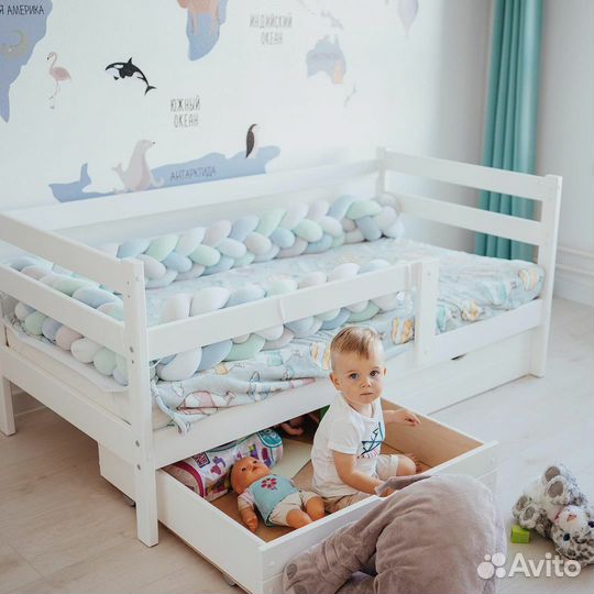 Детская кровать с бортиком от 1 года