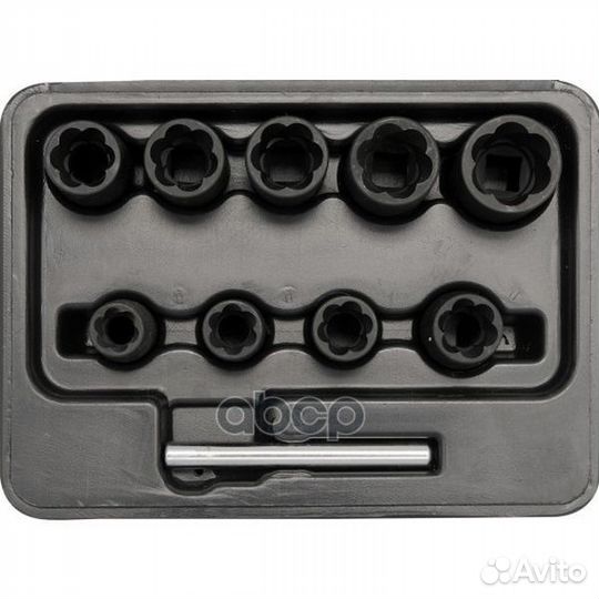 Набор головок 10 пр: 3/8 inch 10-19мм спиральны