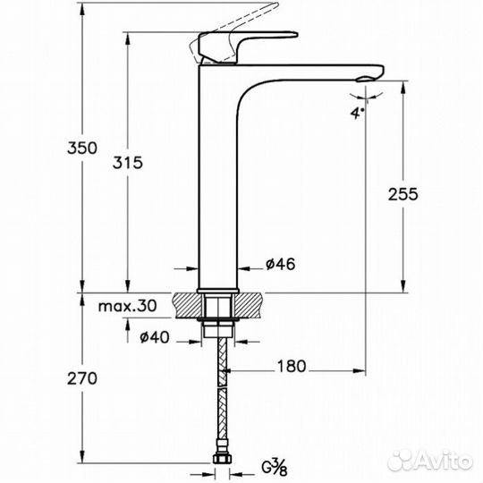 Смеситель для раковины Vitra Root Round A4270726EXP