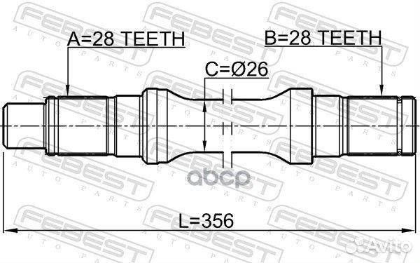 Полуось Левая 28X356x28 0512BT50LH Febest