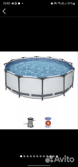 Бассейн 366х122 с песочным фильтром