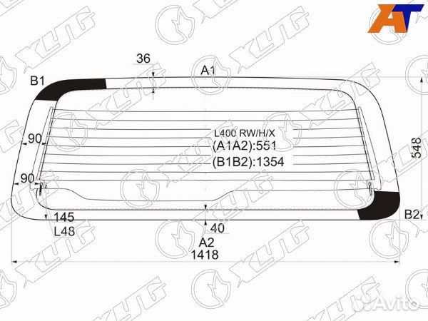 Стекло заднее mitsubishi L400