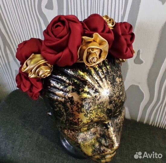 Ободок цветы в русско-народном стиле