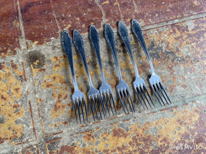 Вилки десертные нержавейка СССР пламя 6 штук
