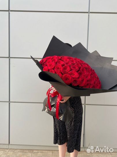 101 красная роза